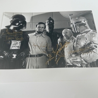 Star Wars photograph signed by Gary Kurtz, Jeremy Bulloch and Dave Prowse