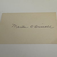 Martha O’Driscoll signed card