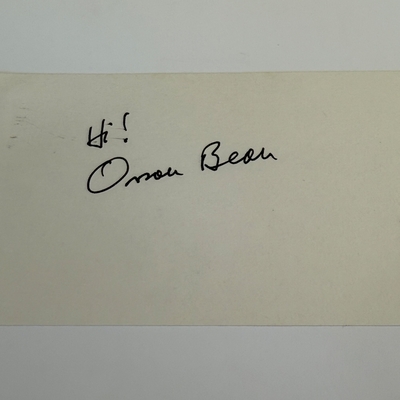 Orson Bean signed card