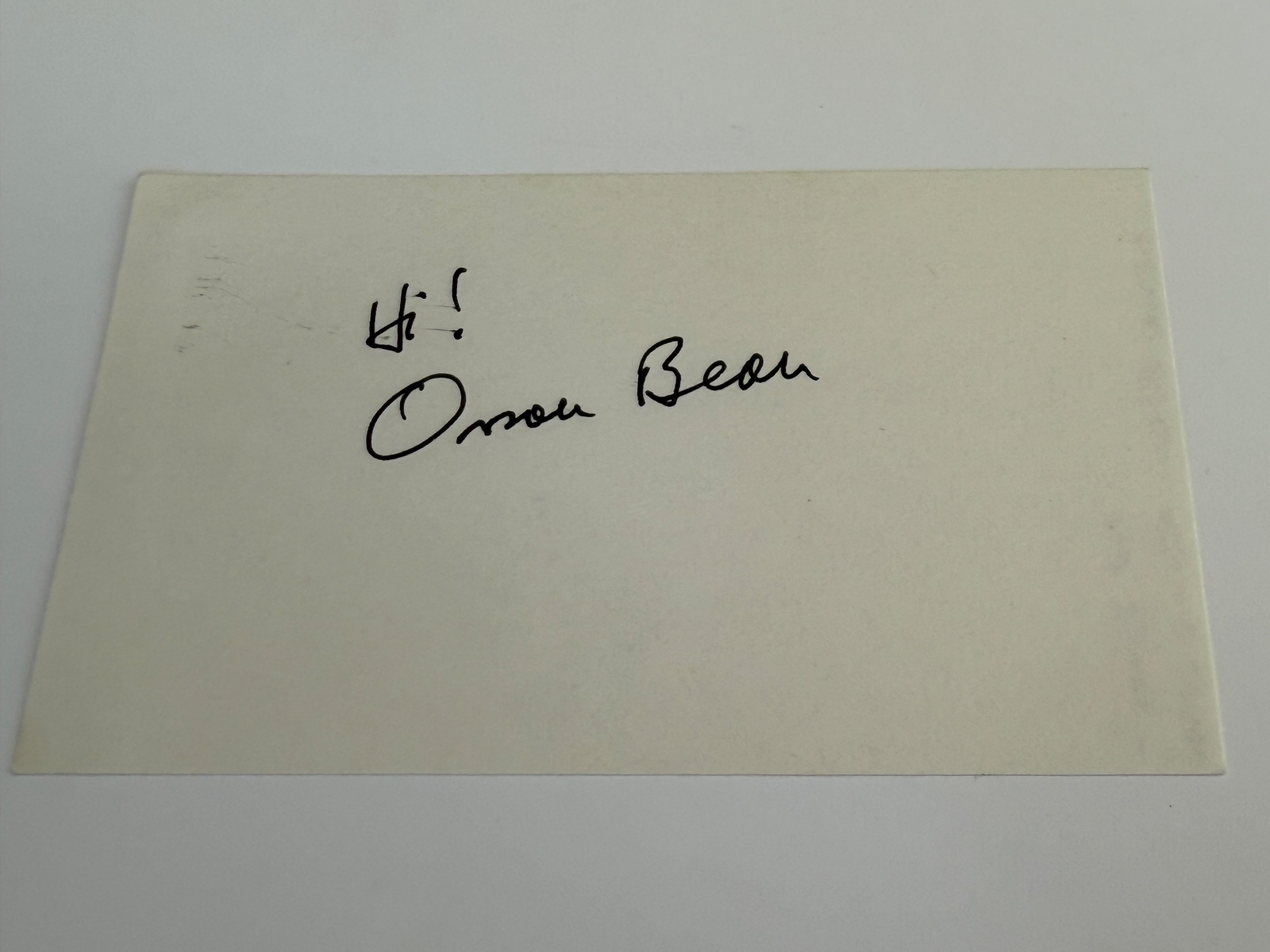 Orson Bean signed card