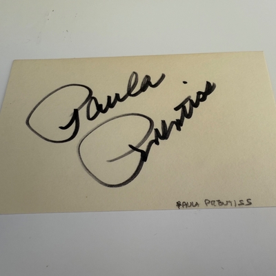 Paula Prentiss signed card
