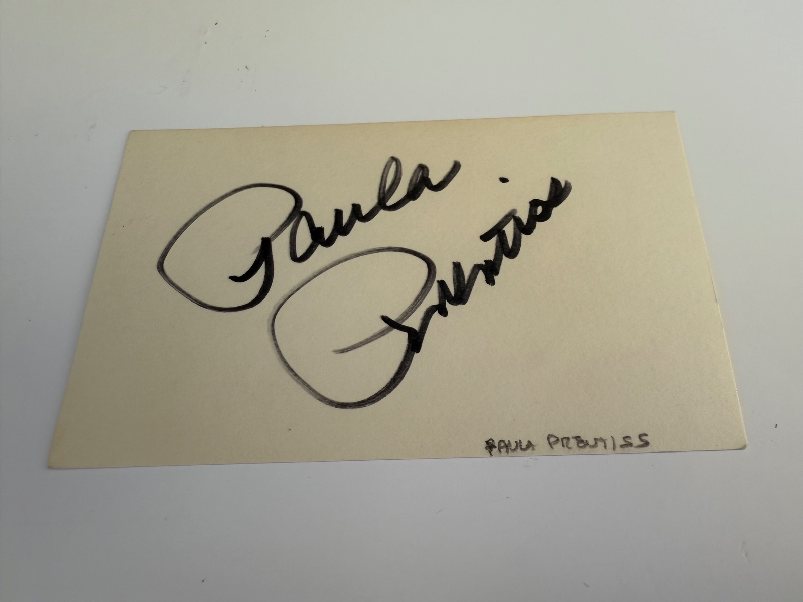 Paula Prentiss signed card