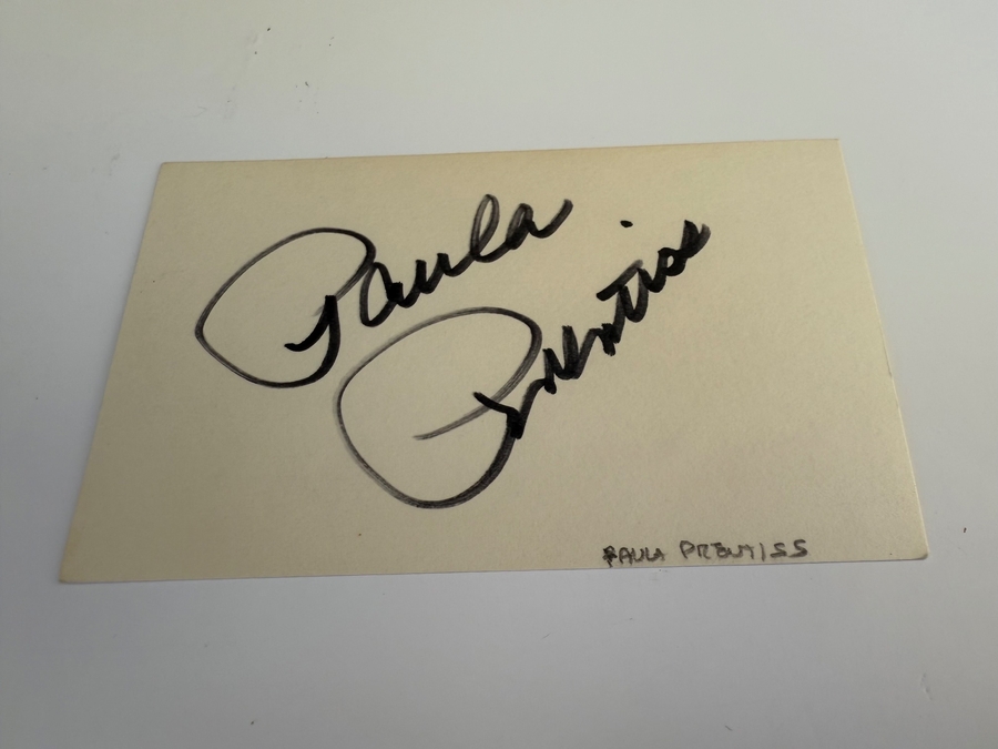 Paula Prentiss signed card