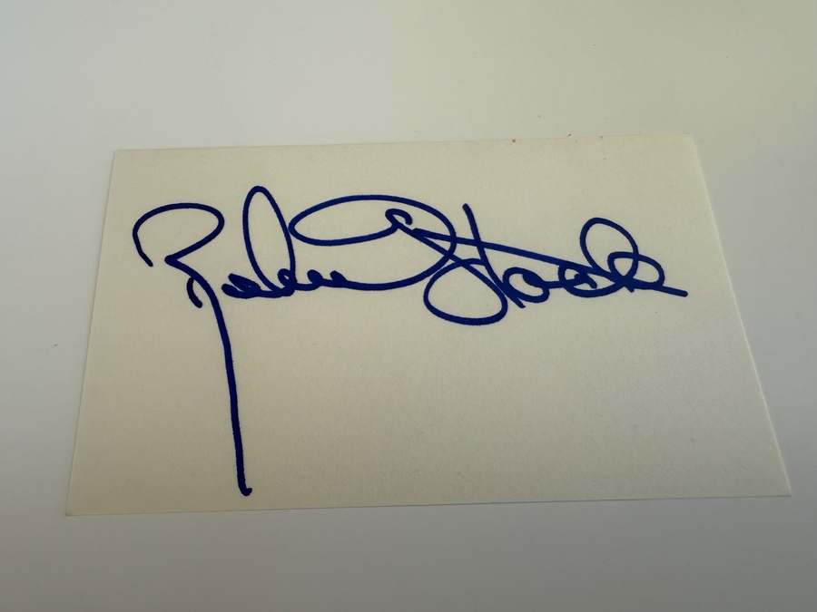 Robert Stack signed card
