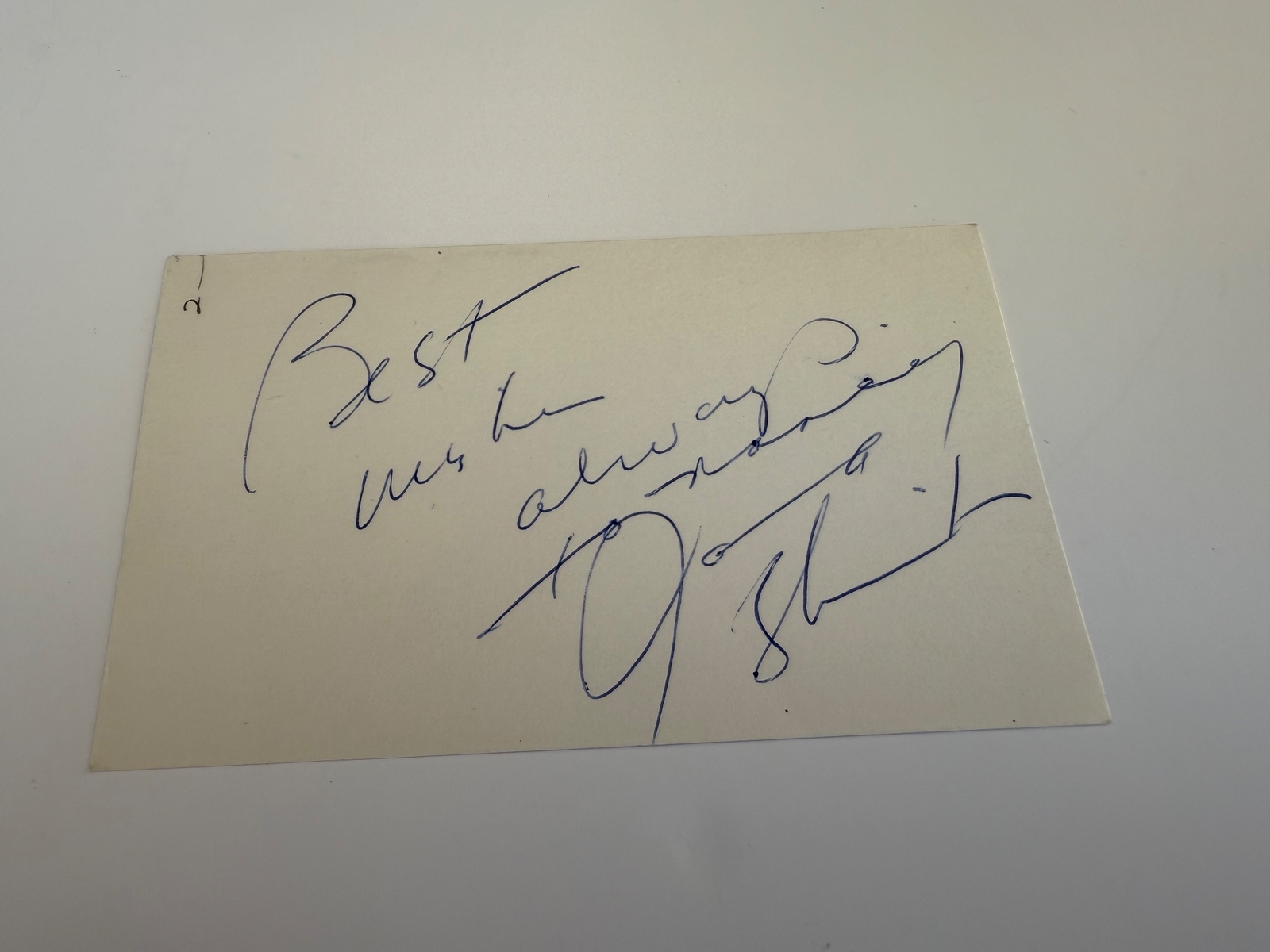 Joanna Shimkus signed card