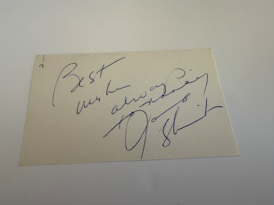 Joanna Shimkus signed card