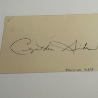 Cynthia Sikes signed card