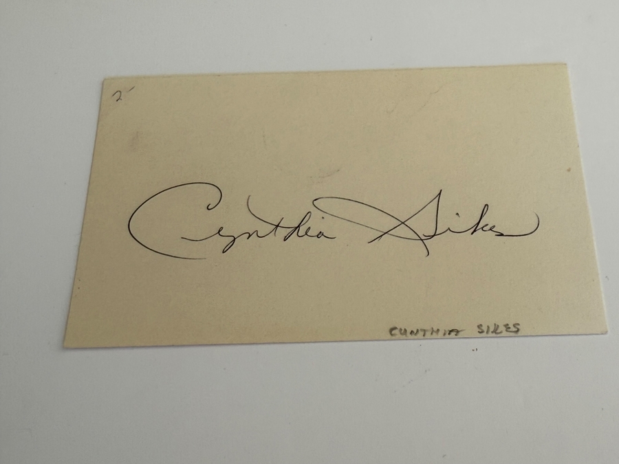 Cynthia Sikes signed card