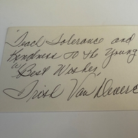 Trish Van Devere signed card