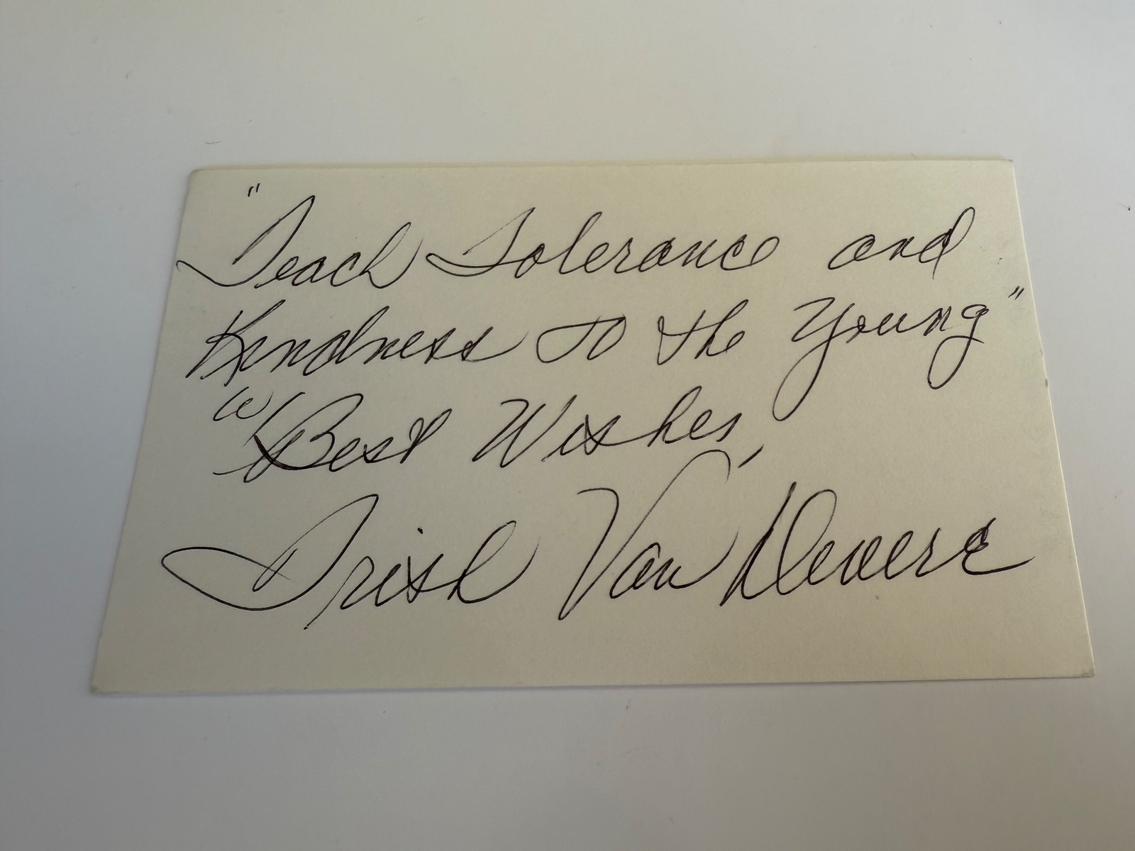 Trish Van Devere signed card