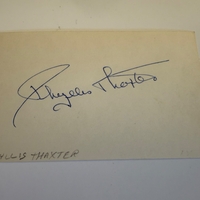 Phyllis Thaxter signed card