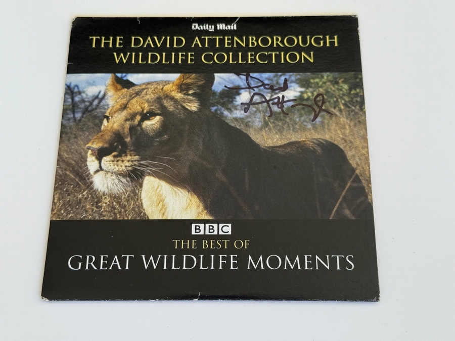 David Attenborough. - Great Wildlife Moments DVD. Signed by David Attenborough.