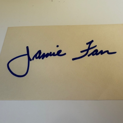 Jamie Farr signed card