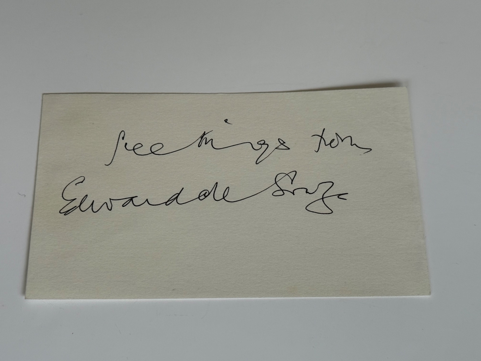 Edward De Souza signed card