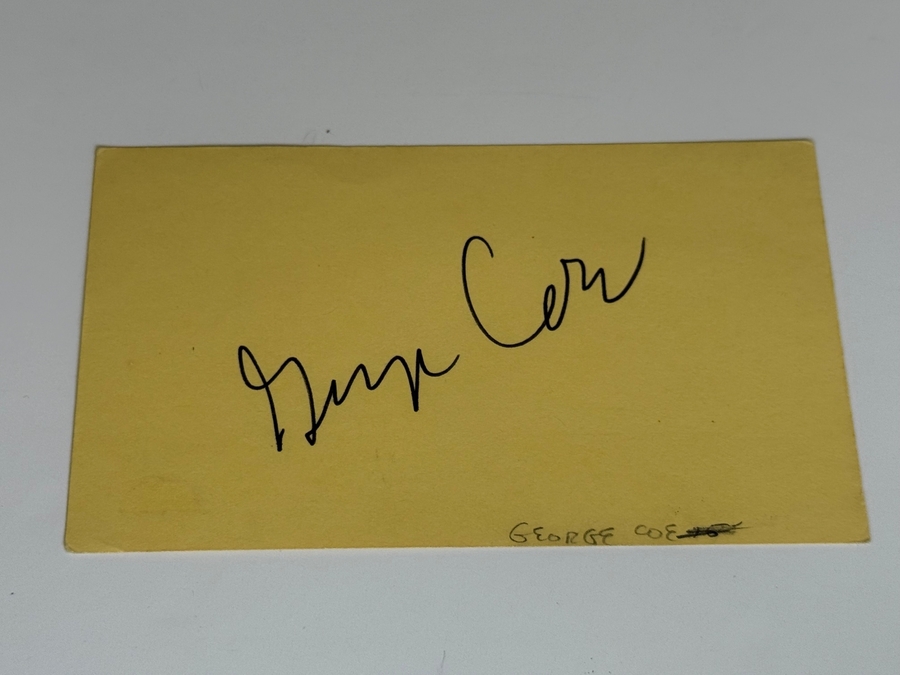 George Coe signed card