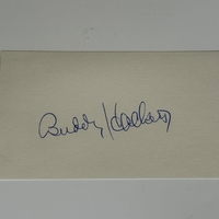 Buddy Hackett signed card