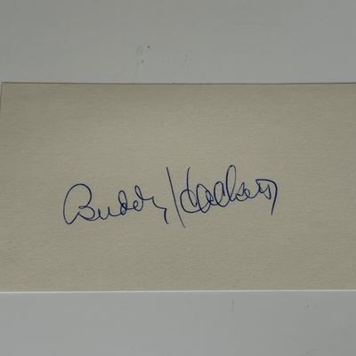 Buddy Hackett signed card