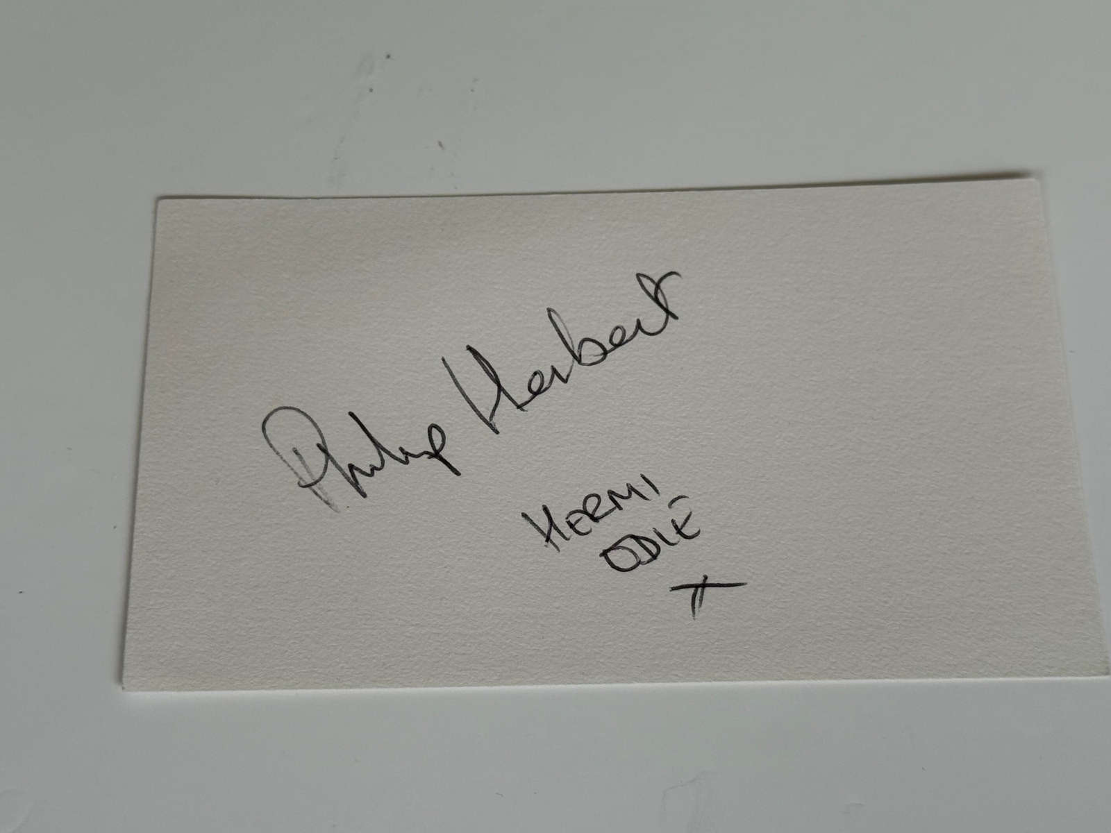 Philip Herbert signed card