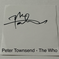 Pete Townsend signed signed card