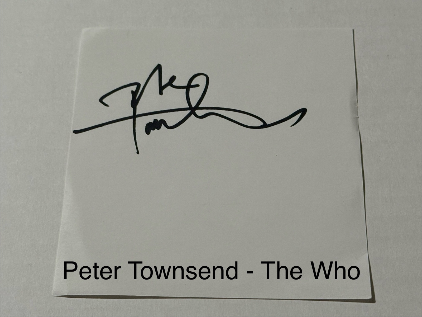 Pete Townsend signed signed card