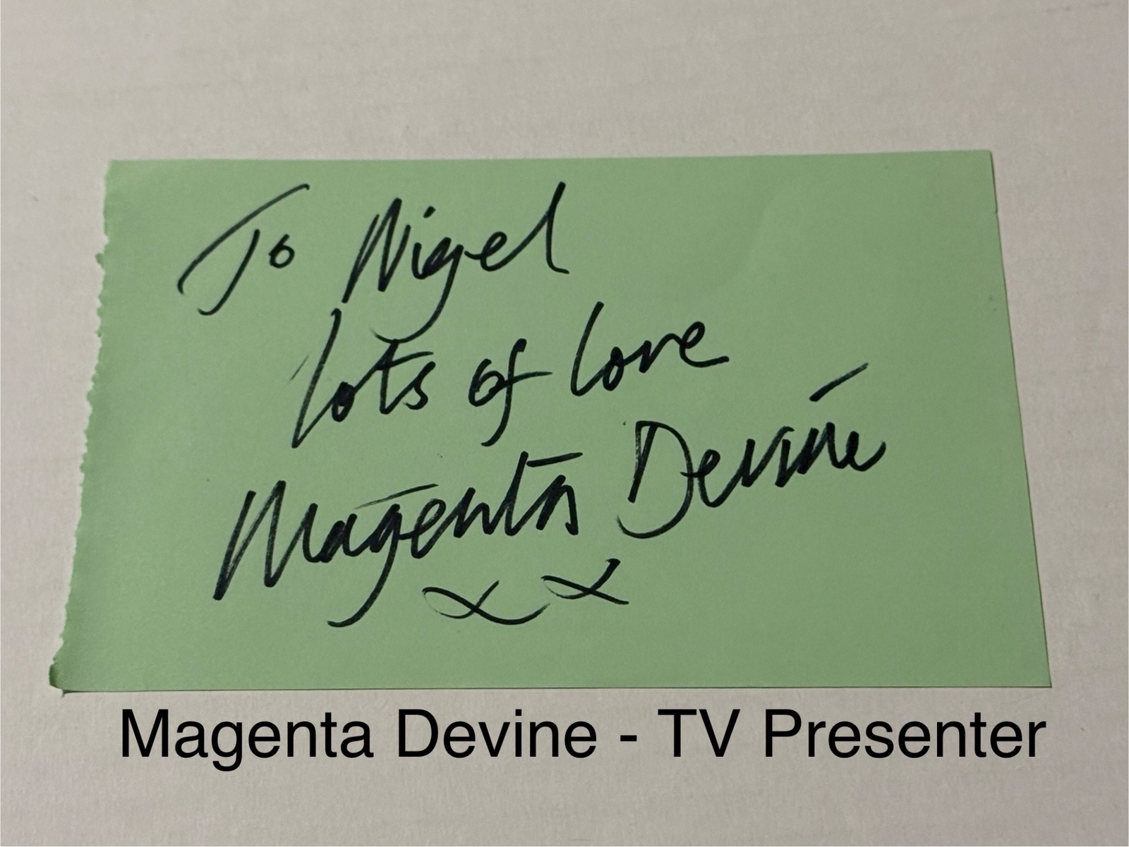 Magenta Devine signed signed card