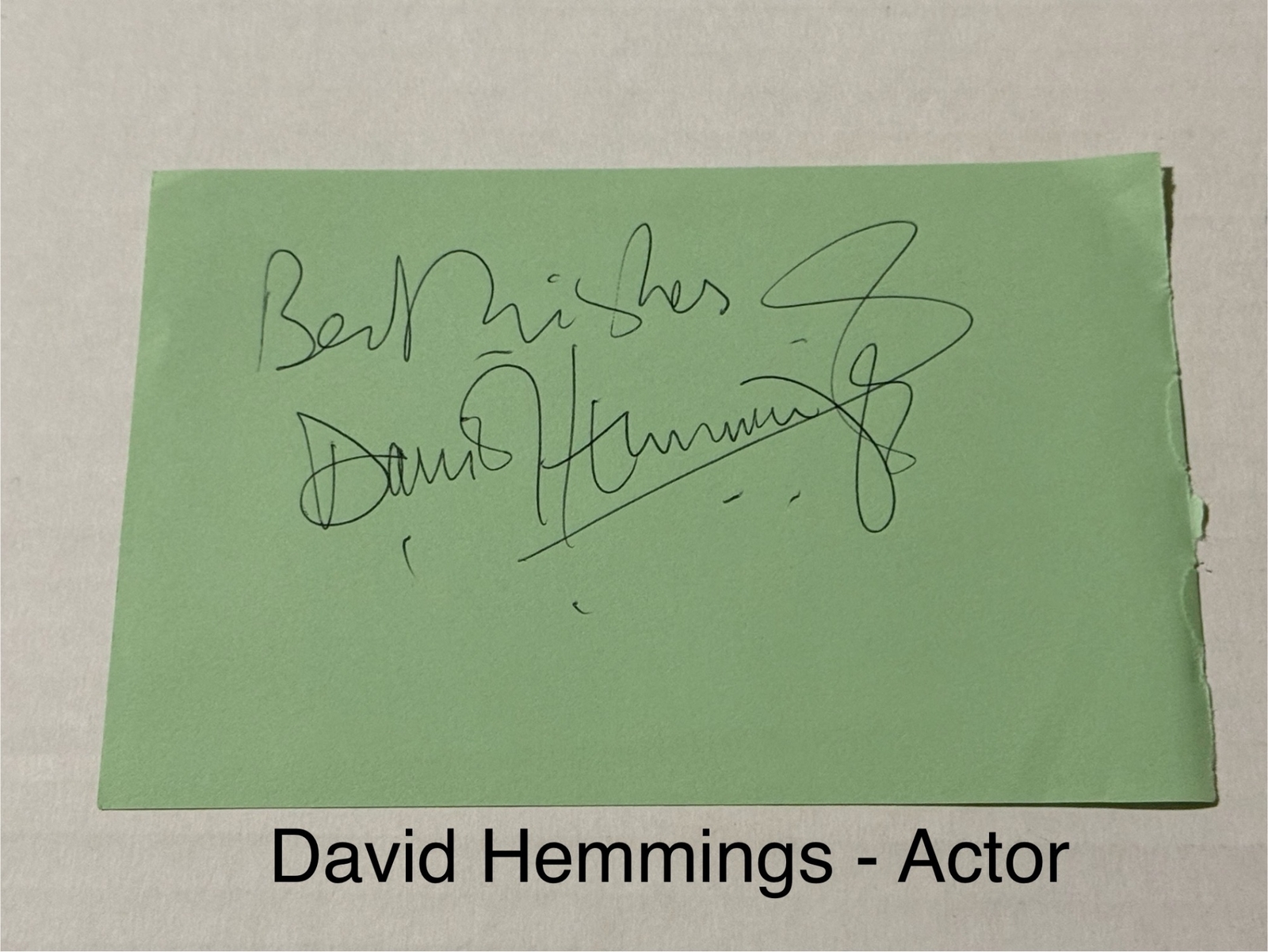 David Hemmings signed signed card