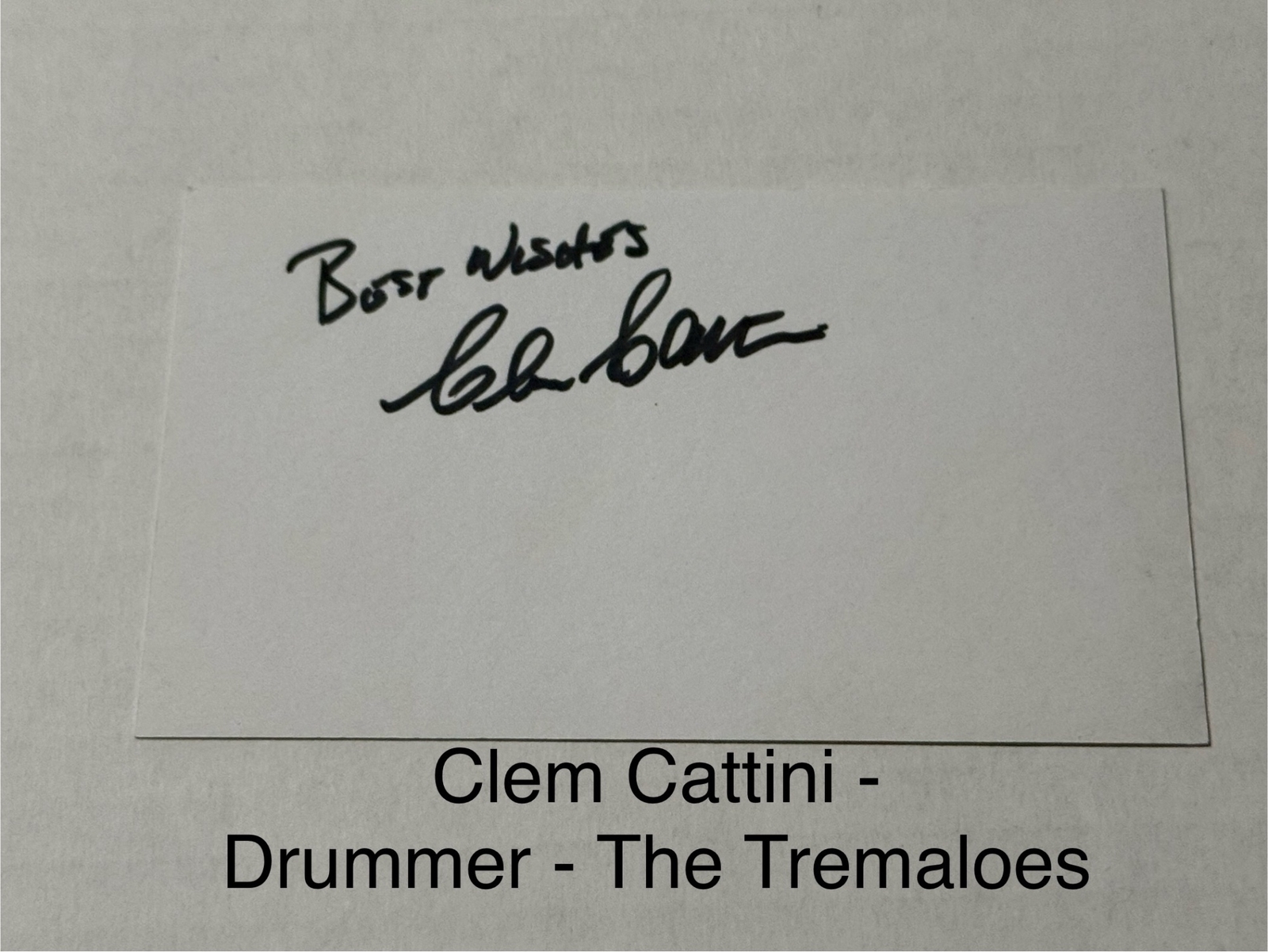 Clem Cattini signed signed card