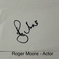 Roger Moore signed signed card