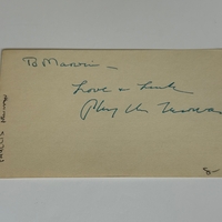 Phyllis Newman signed card