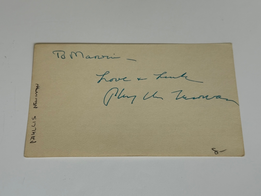 Phyllis Newman signed card