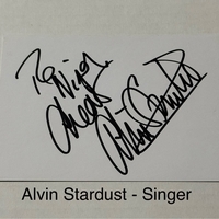 Alvin Stardust signed signed card