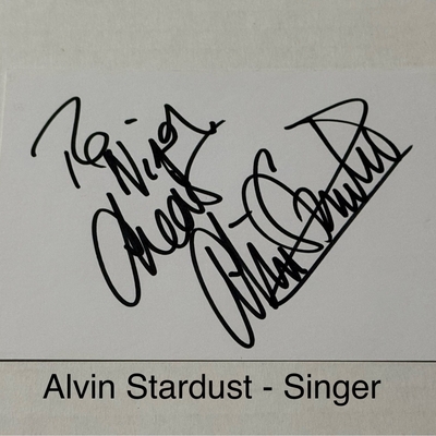 Alvin Stardust signed signed card