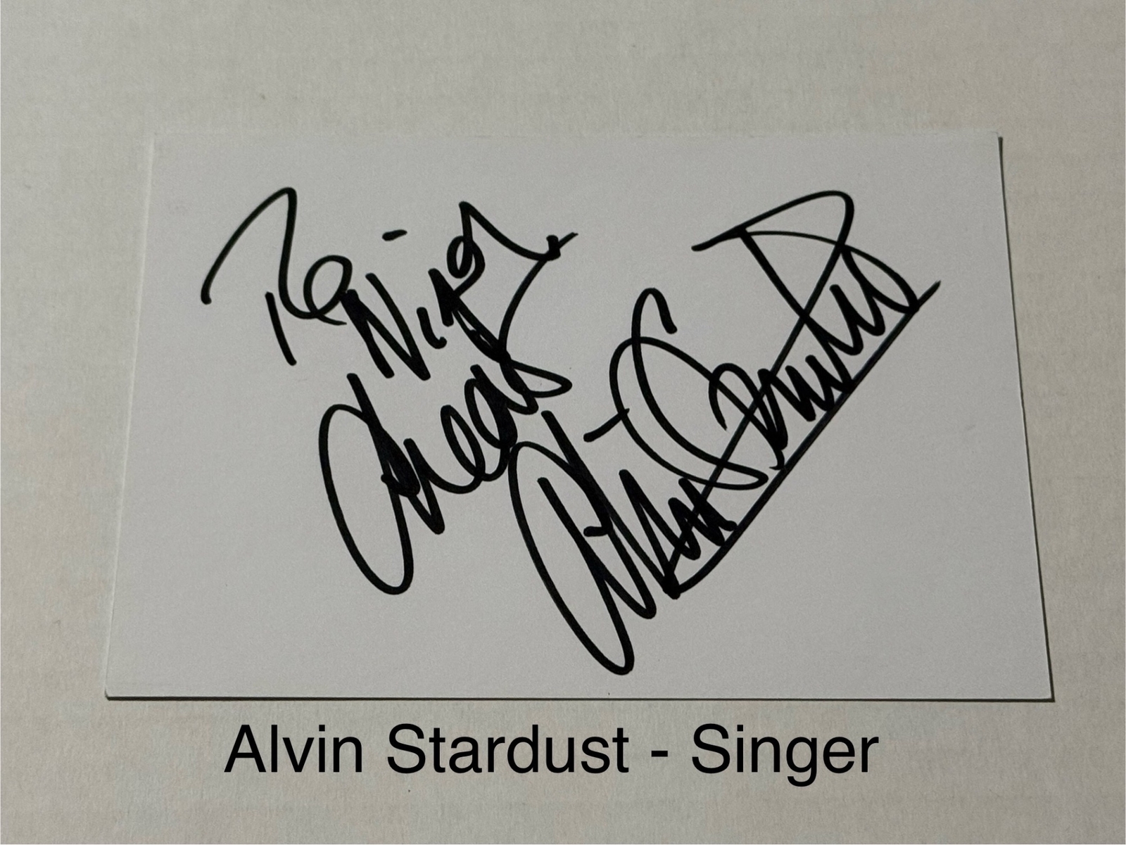 Alvin Stardust signed signed card