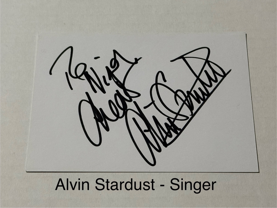 Alvin Stardust signed signed card