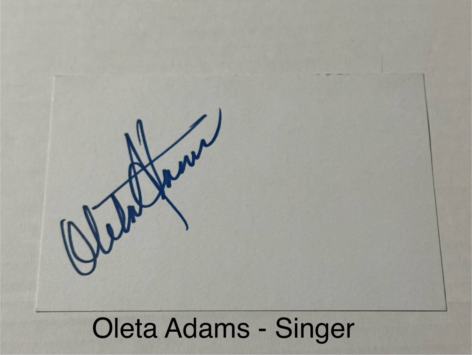 Oleta Adams signed signed card