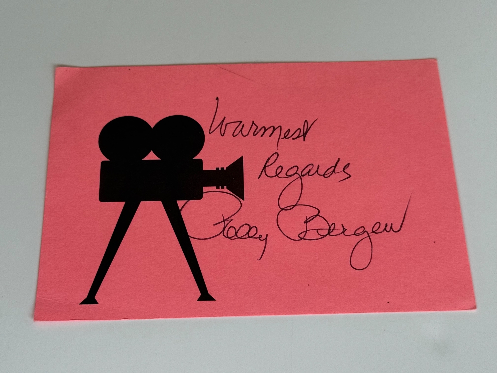 Polly Bergen signed card