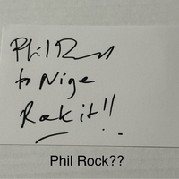 Phil Rock signed signed card