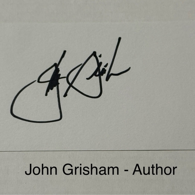 John Grisham signed signed card