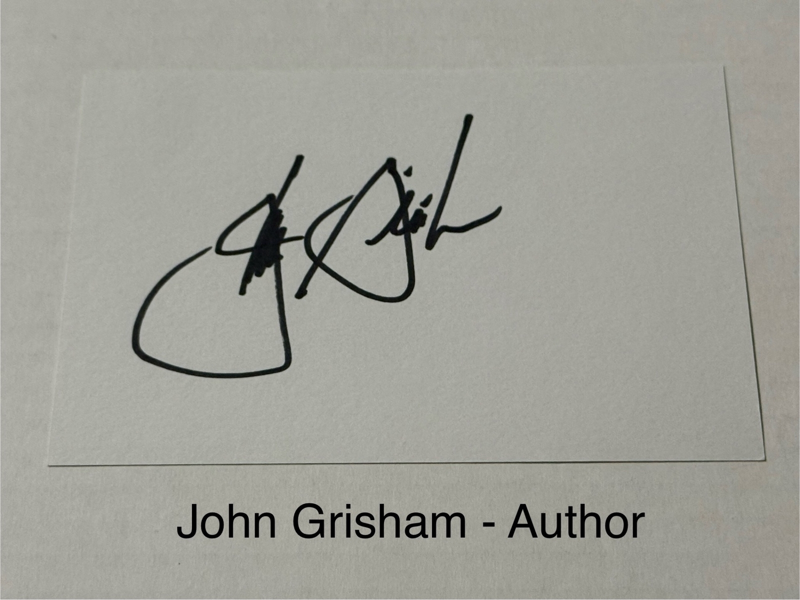 John Grisham signed signed card
