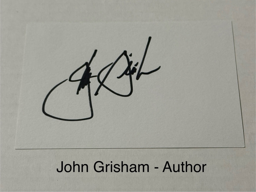 John Grisham signed signed card
