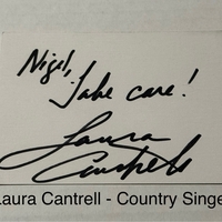 Laura Cantrell signed signed card