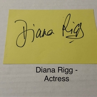 Diana Rigg signed signed card