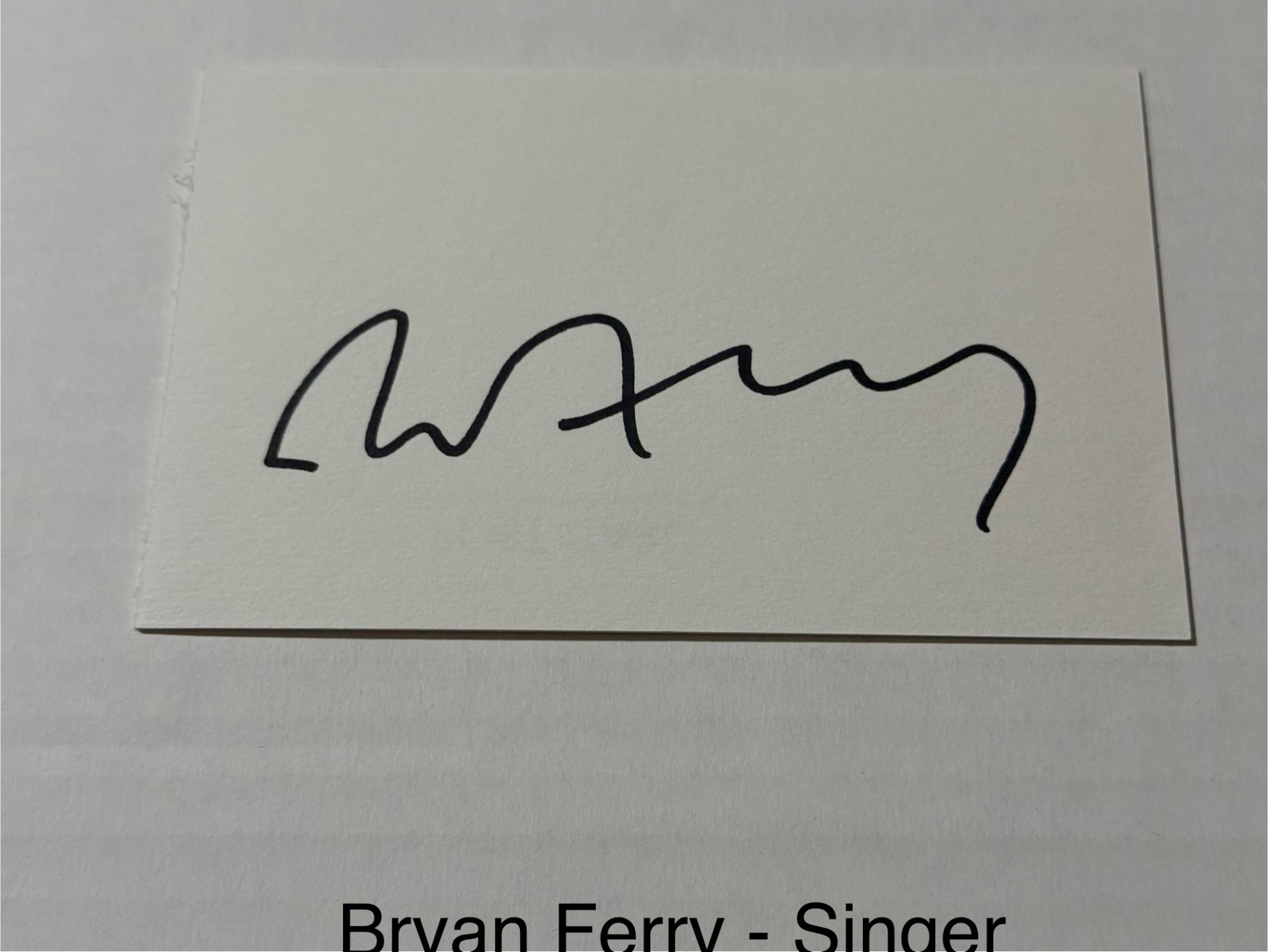 Bryan Ferry signed signed card