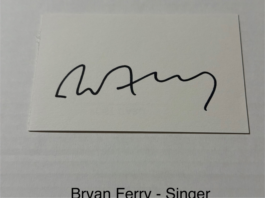 Bryan Ferry signed signed card