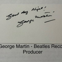 George Martin signed signed card