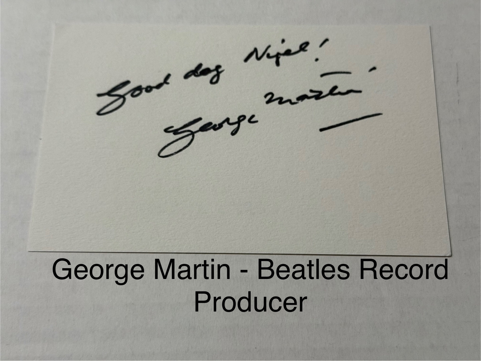 George Martin signed signed card