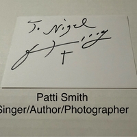 Patti Smith signed signed card