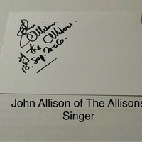 John Allison signed signed card