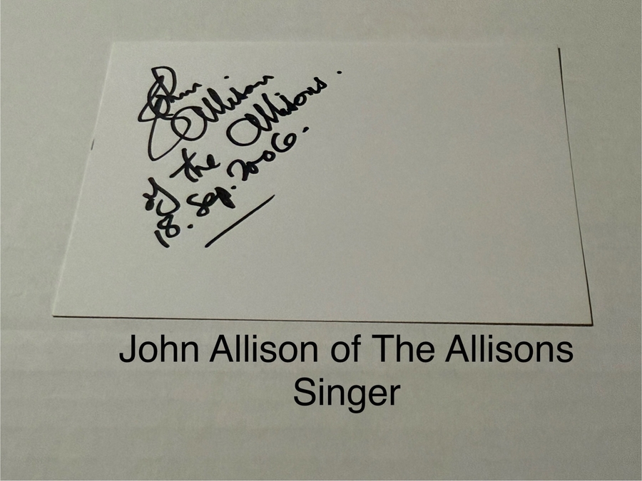 John Allison signed signed card