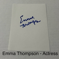 Emma Thompson signed signed card